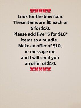 🎀$5 each or 🎀 5 items for $10 🎀 🎀
